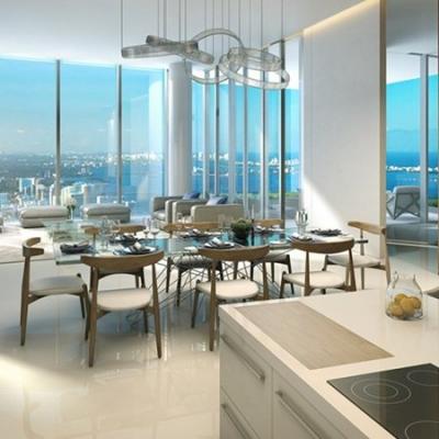 Paramount Miami Worldcenter one and two bedroom living room